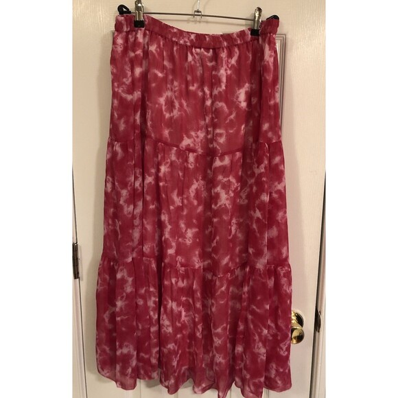 Linea by Louis Dell'Olio - Tie Dye Boho Skirt - Fuchsia Large L - Picture 2 of 4